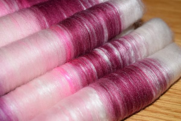 Kardrullar, vit/lila/vinröd/rosa - Bild 2