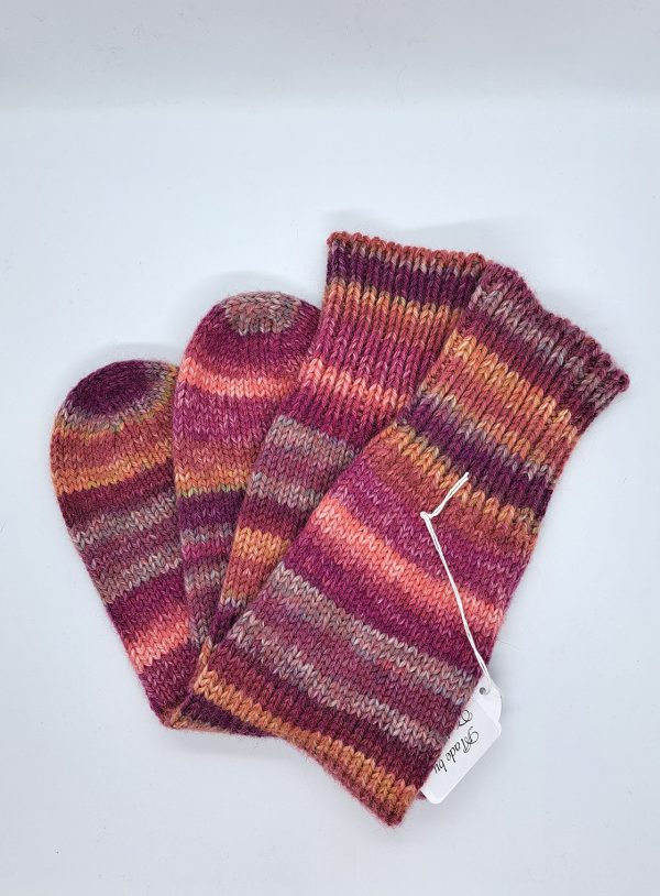 Raggsockor stl 37/38, rosa/orange melerad - Bild 3