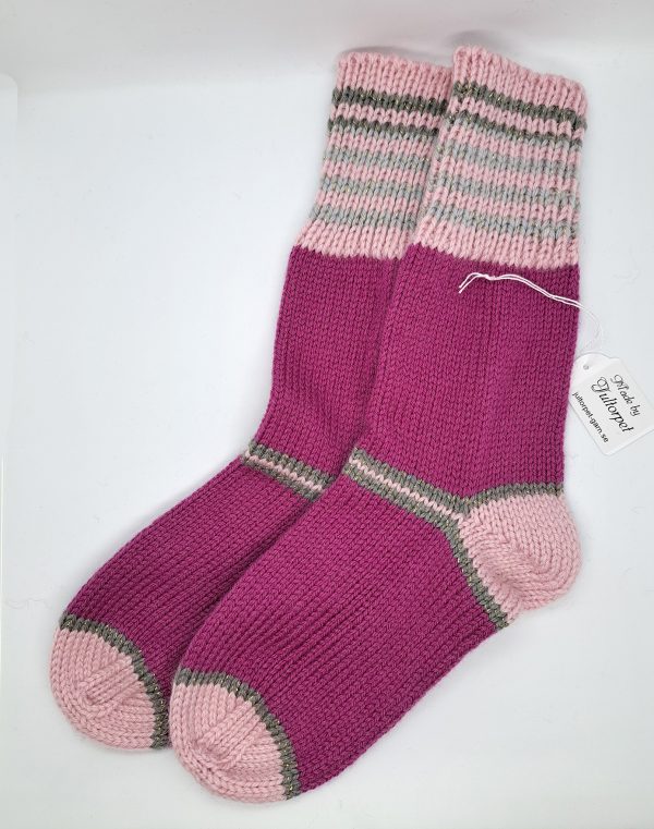 Raggsockor stl 38/39, cerise/rosa/grå - Bild 2