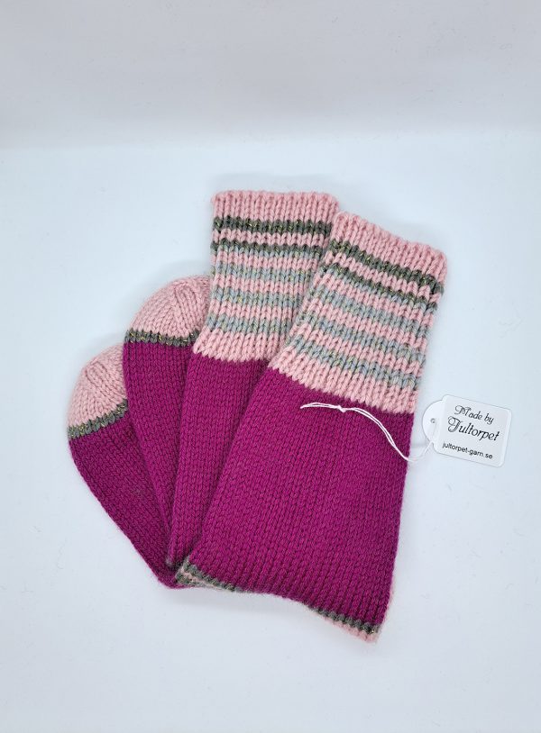 Raggsockor stl 38/39, cerise/rosa/grå - Bild 3