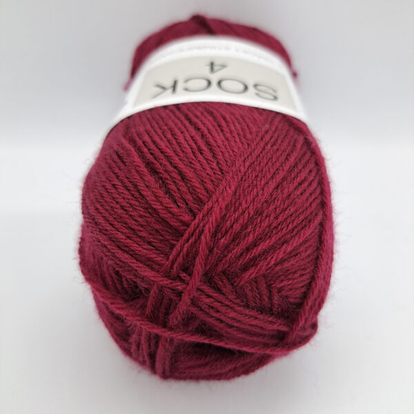 Sock 4, färg 4614 vinröd - Bild 2