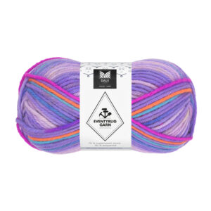 Eventyrlig Garn, lavendel ränder, nr 7618