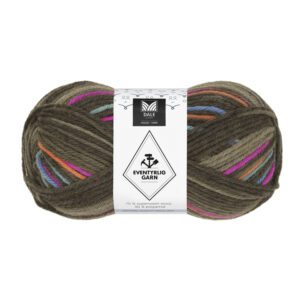 Eventyrlig Garn, mokka ränder, nr 7619